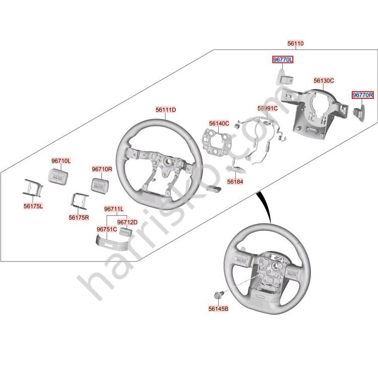 ЛЕПЕСТКИ КПП ЛЕВАЯ НА HYUNDAI GRANDEUR GN7 96770N1000