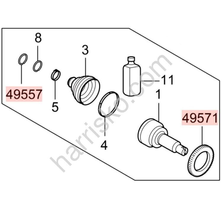 ШРУС ЗАДНИЙ НАРУЖНЫЙ НА HYUNDAI KIA 49680S1000