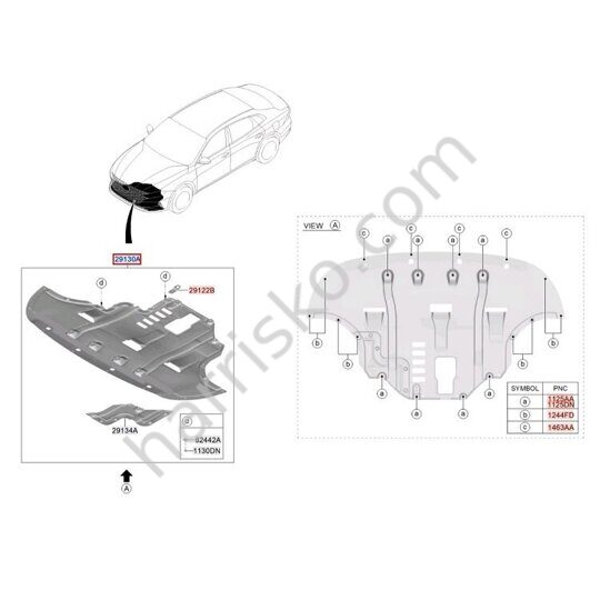 ЗАЩИТА ДВИГАТЕЛЯ НИЖНЯЯ НА HYUNDAI GRANDEUR IG РЕСТАЙЛИНГ 29130G8500