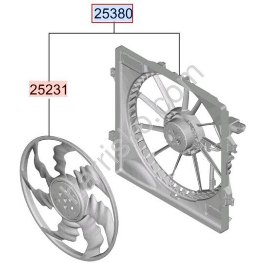 ВЕНТИЛЯТОР РАДИАТОРА НА HYUNDAI SANTAFE MX5 25380P6000