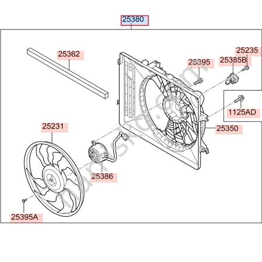 ВЕНТИЛЯТОР РАДИАТОРА НА KIA YG 2019+ 25380F6100
