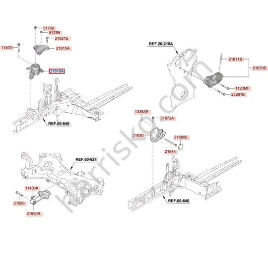 ОПОРА ДВИГАТЕЛЯ НА HYUNDAI GRANDEUR IG РЕСТАЙЛИНГ 21810F6750