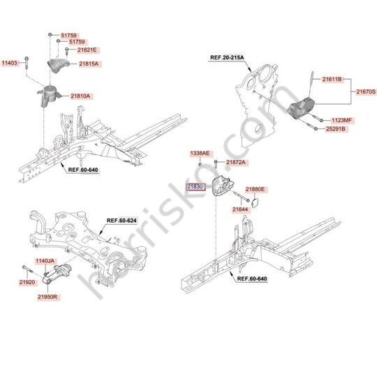 ОПОРА ДВИГАТЕЛЯ НА HYUNDAI GRANDEUR IG РЕСТАЙЛИНГ 21830F6400