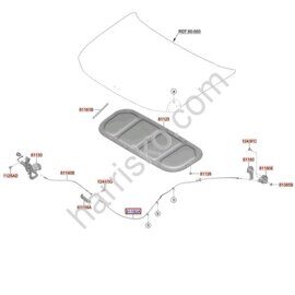 ТРОСИК ЗАМКА КАПОТА НА HYUNDAI SANTAFE MX5 81190P6000