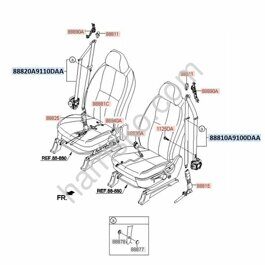 РЕМЕНЬ БЕЗОПАСНОСТИ ПЕРЕДНИЙ ПРАВЫЙ на Kia Carnival Sedona 88820A9110DAA