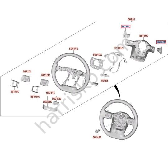 ЛЕПЕСТКИ КПП ЛЕВАЯ НА HYUNDAI GRANDEUR GN7 96770N1000