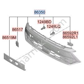 РЕШЕТКА РАДИАТОРА НА HYUNDAI SONATA DN8 РЕСТАЙЛИНГ 86350L1BH0PNF