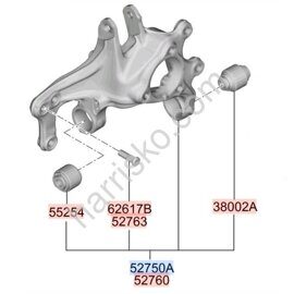 ЦАПФА ЗАДНЯЯ ЛЕВАЯ НА HYUNDAI SONATA DN8 РЕСТАЙЛИНГ 52710L8100