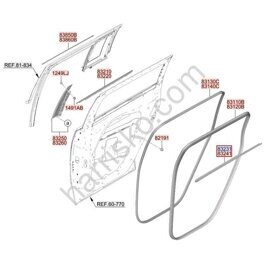 ВНУТРЕННИЙ УПЛОТНИТЕЛЬ ЗАДНЕЙ ДВЕРИ ПРАВЫЙ НА HYUNDAI SANTAFE MX5 83240P6000